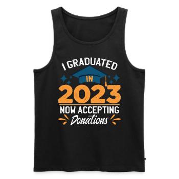 J’ai obtenu mon diplôme en 2023 - Débardeur bio Premium Homme - noir - Devant - AI Model Male 178 light (178cm)