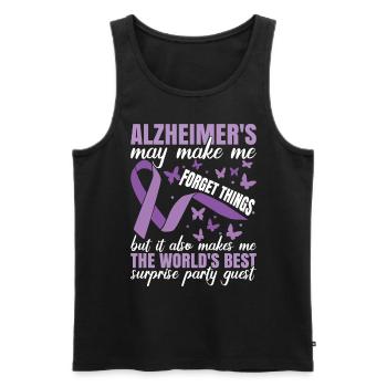 Sensibilisation à la maladie d’Alzheimer | Ruban violet | Dément - Débardeur bio Premium Homme - noir - Devant - Michal (187cm)