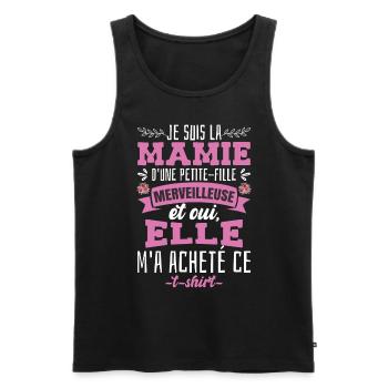 Je Suis La Mamie D'Une Petite Fille - Débardeur bio Premium Homme - noir - Devant - Michal (187cm)