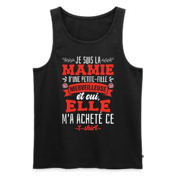 Je Suis La Mamie D'Une Petite Fille - Débardeur bio Premium Homme - noir - Devant - Michal (187cm)