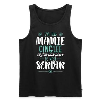 J'ai Une Mamie Cinglée - Débardeur bio Premium Homme - noir - Devant - Michal (187cm)