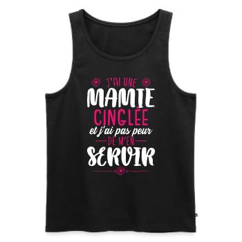 Mamie Petite-Fille Cadeau Humour Grand-Mère - Débardeur bio Premium Homme - noir - Devant - Michal (187cm)