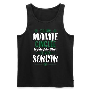 Mamie Petite Fille Cadeau - Débardeur bio Premium Homme - noir - Devant - Michal (187cm)