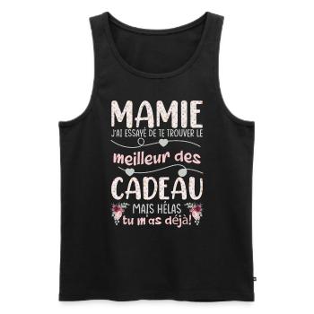 Mamie Cadeau Fête Des Mères Petite Fille - Débardeur bio Premium Homme - noir - Devant - AI Model Male 178 light (178cm)