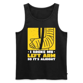 Drôle Broken Arm Elbow Poignet Main Joke - Débardeur bio Premium Homme - noir - Devant - Michal (187cm)