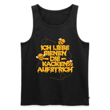 Ich liebe Bienen die kacken Aufstrich - Männer Premium Bio Tank Top - Schwarz - Vorne - AI Model Male 178 light (178cm)