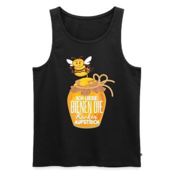 Ich liebe Bienen die kacken Aufstrich - Männer Premium Bio Tank Top - Schwarz - Vorne - AI Model Male 178 light (178cm)