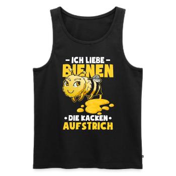 Ich liebe Bienen die kacken Aufstrich - Männer Premium Bio Tank Top - Schwarz - Vorne - AI Model Male 178 light (178cm)