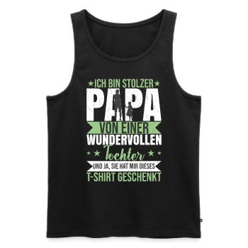 Stolzer Papa von einer wundervollen Tochter - Männer Premium Bio Tank Top - Schwarz - Vorne - AI Model Male 178 light (178cm)