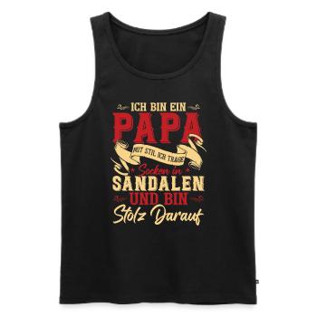 Papa mit Stil | Lustige Papa Vater Sprüche - Männer Premium Bio Tank Top - Schwarz - Vorne - AI Model Male 178 light (178cm)