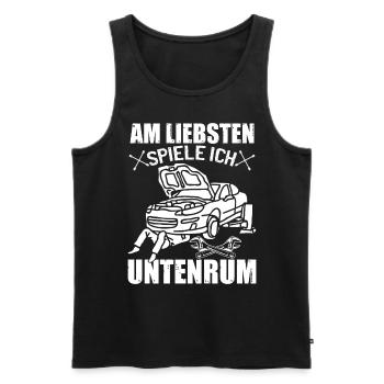 Am Liebsten Spiele Ich Untenrum | KFZ Mechaniker - Männer Premium Bio Tank Top - Schwarz - Vorne - Michal (187cm)