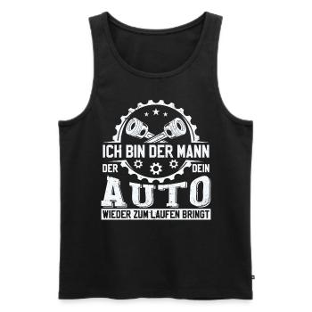 Automechaniker KFZ Mechatroniker Sprüche - Männer Premium Bio Tank Top - Schwarz - Vorne - Michal (187cm)