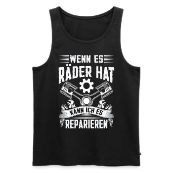 KFZ Mechaniker Auto Öl Zylinder - Männer Premium Bio Tank Top - Schwarz - Vorne - Michal (187cm)