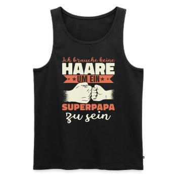 Superpapa - Männer Premium Bio Tank Top - Schwarz - Vorne - Michal (187cm)