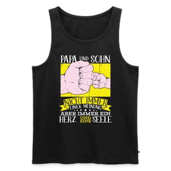 Papa und Sohn - Männer Premium Bio Tank Top - Schwarz - Vorne - AI Model Male 178 light (178cm)