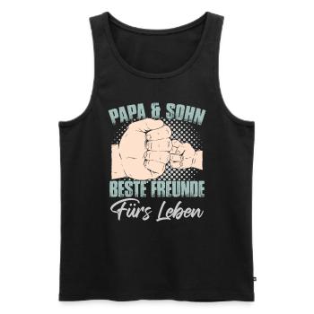 Vater Sohn Beziehung - Männer Premium Bio Tank Top - Schwarz - Vorne - AI Model Male 178 light (178cm)
