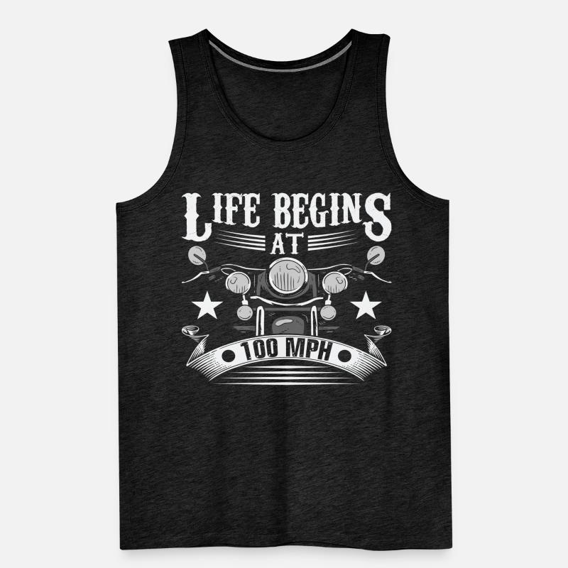 Das Leben beginnt bei 100 Meilen pro Stunde Männer Premium Bio Tank Top