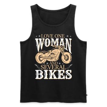 Motorcycle Biker Saying Motorbike Apparel Rider - Men's Premium Organic Tank Top - black - Front - AI Model Male 178 light (178cm)