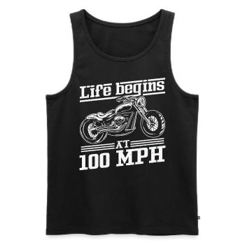 Drôle de motard moto moto - Débardeur bio Premium Homme - noir - Devant - Michal (187cm)