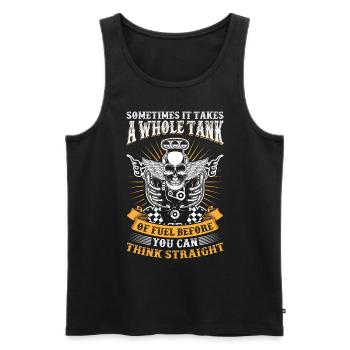 Biking Motorcycle Motorcyclist Biker - Men's Premium Organic Tank Top - black - Front - AI Model Male 178 light (178cm)
