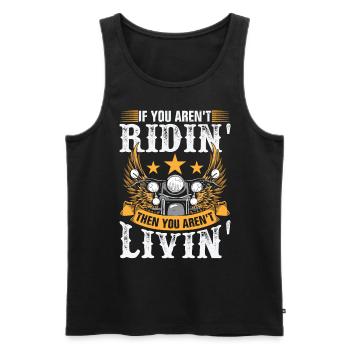 Motor Biking Bike Rider Quote - Men's Premium Organic Tank Top - black - Front - AI Model Male 178 light (178cm)