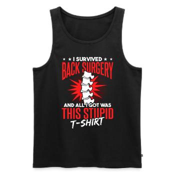 Back Surgery Funny Recovery Gift - Men's Premium Organic Tank Top - black - Front - Michal (187cm)