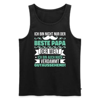 Bester Papa der Welt - Männer Premium Bio Tank Top - Schwarz - Vorne - AI Model Male 178 light (178cm)