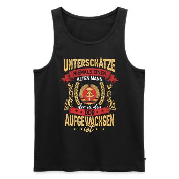 DDR Opa Osten Ostblock Männer Ostdeutschland - Männer Premium Bio Tank Top - Schwarz - Vorne - AI Model Male 178 light (178cm)