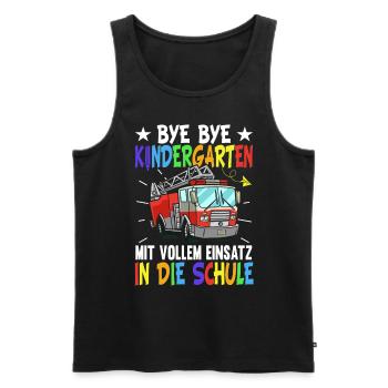 Feuerwehr Einschulung Jungen Schulkind - Männer Premium Bio Tank Top - Schwarz - Vorne - Michal (187cm)