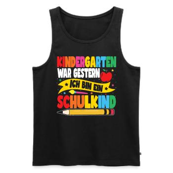 Ich bin ein Schulkind - Männer Premium Bio Tank Top - Schwarz - Vorne - AI Model Male 178 light (178cm)