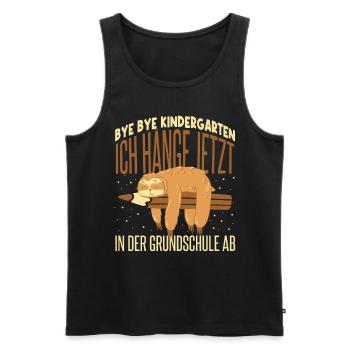Faultier Schulkind Einschulung Lustig Schultüte - Männer Premium Bio Tank Top - Schwarz - Vorne - Michal (187cm)