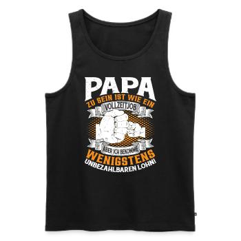 Papa zu sein ist wie ein Vollzeitjob - Männer Premium Bio Tank Top - Schwarz - Vorne - AI Model Male 178 light (178cm)