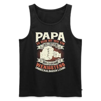 Papa Sprüche Vatertag - Männer Premium Bio Tank Top - Schwarz - Vorne - Michal (187cm)