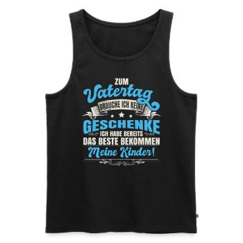 Ich habe meine Kinder - Männer Premium Bio Tank Top - Schwarz - Vorne - Michal (187cm)