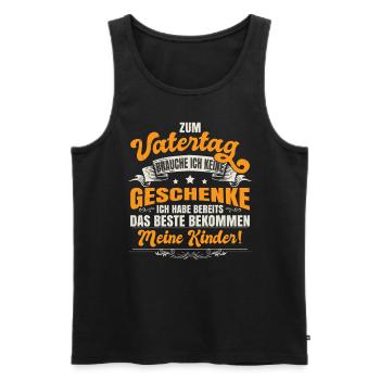 Vatertagsgeschenk Papa Spruch - Männer Premium Bio Tank Top - Schwarz - Vorne - Michal (187cm)