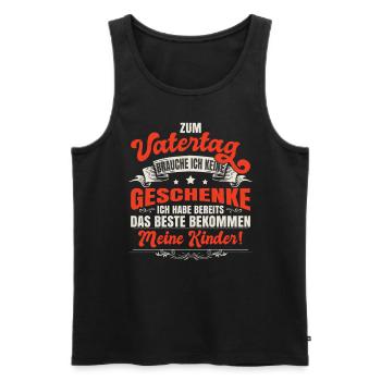 Männertag | Vatertag | Familienzeit | Papa - Männer Premium Bio Tank Top - Schwarz - Vorne - AI Model Male 178 light (178cm)