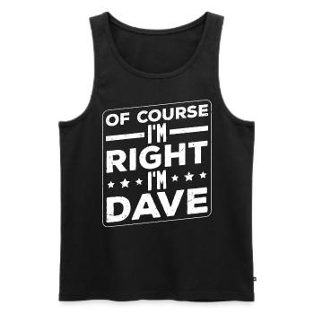 I'm Dave - Men's Premium Organic Tank Top - black - Front - AI Model Male 178 light (178cm)