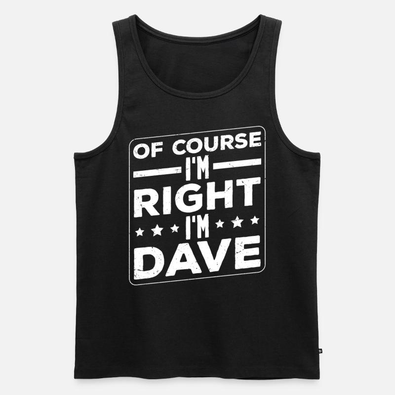 Ich bin Dave - Männer Premium Bio Tank Top - Schwarz