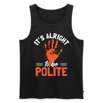 C’est bien d’être poli - Débardeur bio Premium Homme - noir - Devant - AI Model Male 178 light (178cm)