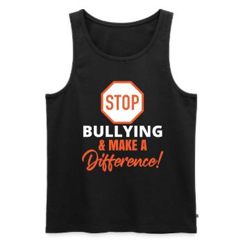 Tag der Einheit Anti-Mobbing - Männer Premium Bio Tank Top - Schwarz - Vorne - AI Model Male 178 light (178cm)