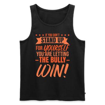 Anti-Mobbing-Monat Tag der Einheit - Männer Premium Bio Tank Top - Schwarz - Vorne - AI Model Male 178 light (178cm)