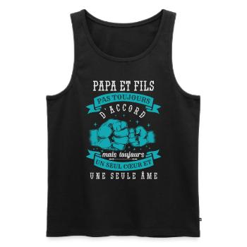 Papa Et Fils - Débardeur bio Premium Homme - noir - Devant - Michal (187cm)