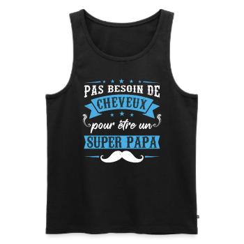 Papa Drole Fête Des Pères - Débardeur bio Premium Homme - noir - Devant - Michal (187cm)