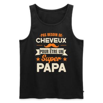 Cadeaux De La Fête Des Pères - Débardeur bio Premium Homme - noir - Devant - Michal (187cm)