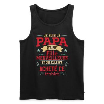 Fille Cadeau de Papa - Débardeur bio Premium Homme - noir - Devant - Michal (187cm)