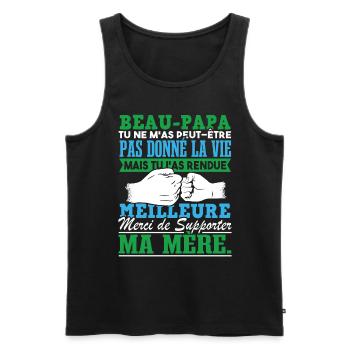 Beau Papa Fête des Pères - Débardeur bio Premium Homme - noir - Devant - Michal (187cm)
