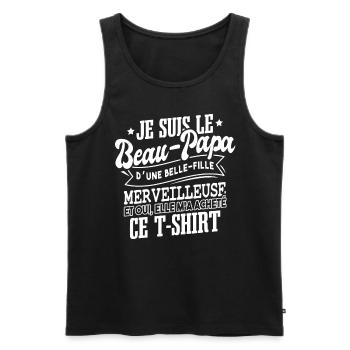 Je Suis Le Beau Papa Fête Des Pères - Débardeur bio Premium Homme - noir - Devant - AI Model Male 178 light (178cm)