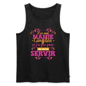 Mamie Cadeau Petite Fille Anniversaire - Débardeur bio Premium Homme - noir - Devant - Michal (187cm)