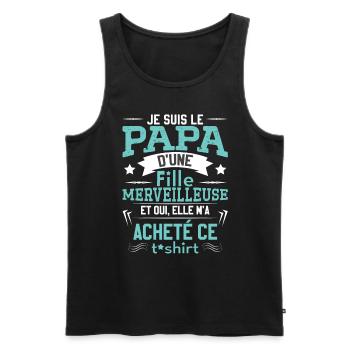 Papa Cadeaux De La Fête Des Pères - Débardeur bio Premium Homme - noir - Devant - AI Model Male 178 light (178cm)