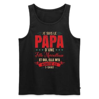 Je Suis Le Papa D'Une Fille Merveilleuse - Débardeur bio Premium Homme - noir - Devant - Michal (187cm)